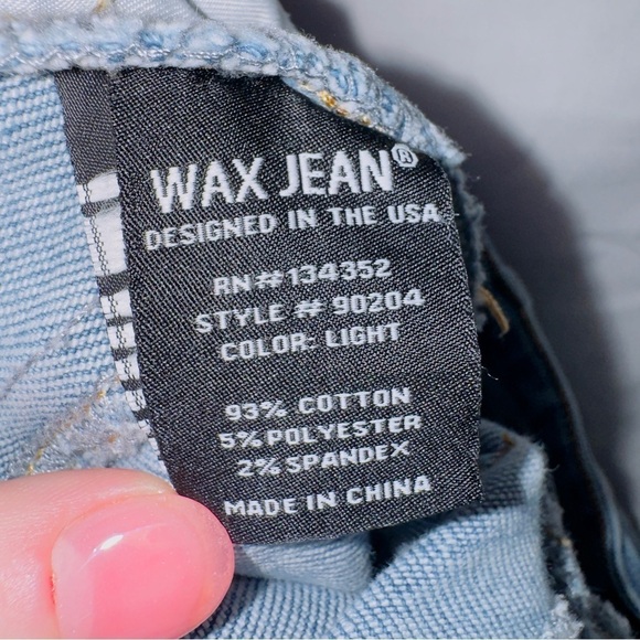 Wax Jean Light Wash Denim High Rise Button Front Distressed Skinny Jean 5/27 - Picture 5 of 6